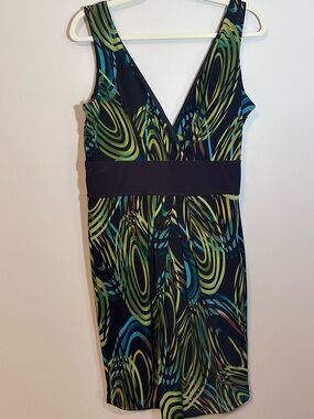 Snap Women's V-Neck Stretchy Fit & Flare Dress Size XL Y2K 90s Vintage Retro